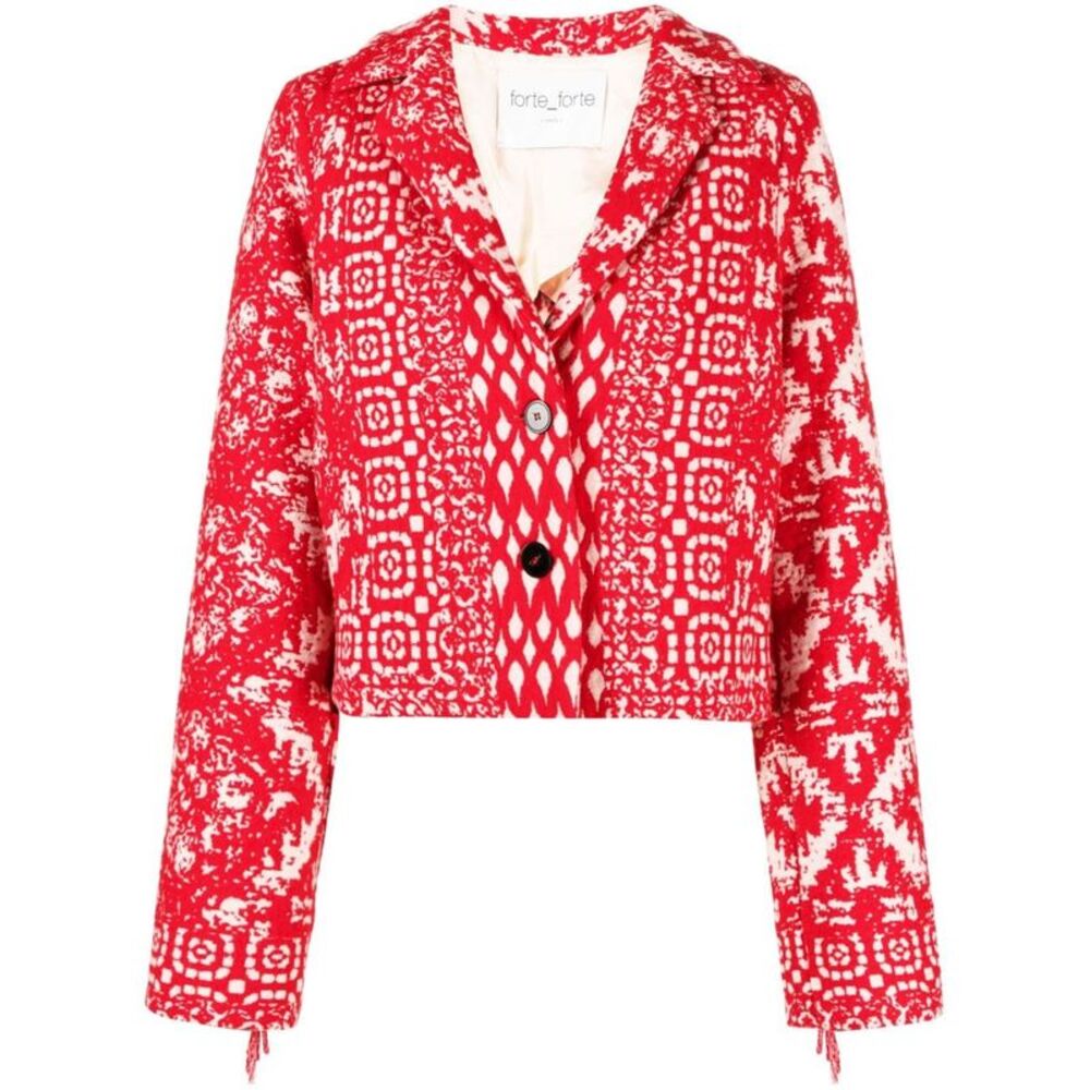 Forte_Forte Women Graphic-Print Fringe-Detail Jacket